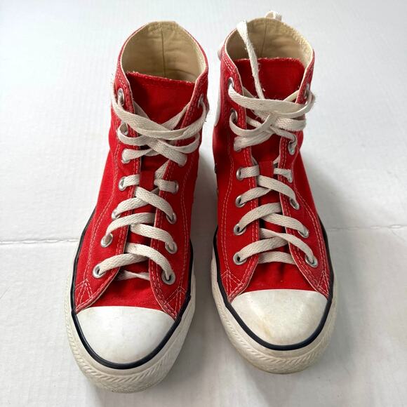 Converse Sneakers Hi Top Unisex W7.5 M5.5 Red Chuck Taylor All Star Retro M9621 - Picture 1 of 13